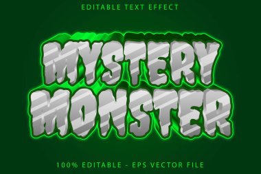 Gizemli Canavar Düzenlenebilir Metin Efekti Neon Biçimi