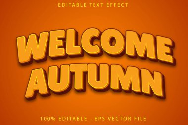 Hoşgeldiniz Sonbahar Düzenlenebilir Metin Efekti Çizgi Film Biçimi