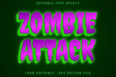 Zombi Saldırısı Düzenlenebilir Metin Efekti Neon Biçimi