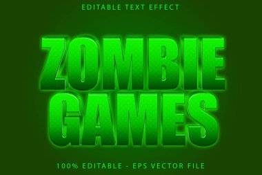 Zombi Oyunları Düzenlenebilir Metin Efekti Neon Biçimi