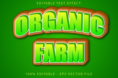 Organik Çiftlik Düzenlenebilir Metin Efekti Çizgi Film Biçimi