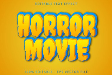 Korku Filmi Düzenlenebilir Metin Efekti Çizgi Film Biçimi