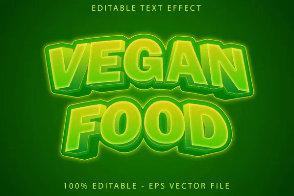 stock vector Vegan Food Editable Text Effect Neon Style