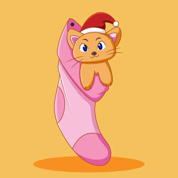 Çoraptaki Şirin Kedi Çizimi