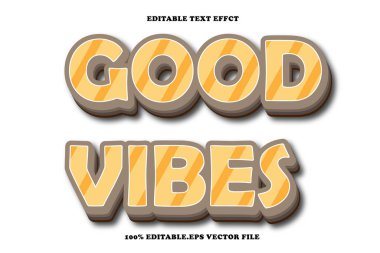 Good Vibes Editable Text Effect 3D Emboss Gradient Style clipart