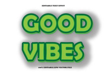 Good Vibes Editable Text Effect 3D Emboss Gradient Style clipart