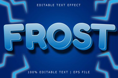 Buz düzenlenebilir metin efekti 3 Boyut kabartması modern biçimi