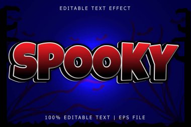 Ürkütücü metin efekti 3 Boyut kabartması modern biçimi