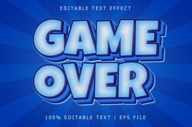 Oyun üzeri düzenlenebilir metin efekti 3 Boyut kabartması modern biçimi