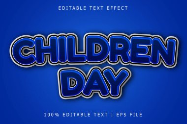 Çocuklar Düzenlenebilir Metin Efekti 3 Boyut Kabartma Modern Biçim