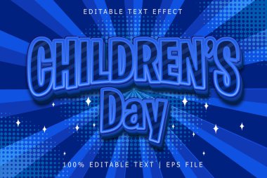 Çocuk Okulu Düzenlenebilir Metin Efekti 3 Boyutlu Kabartma Çizgi Film Biçimi