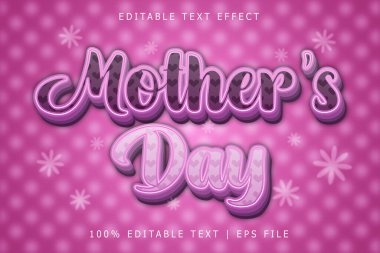 Anneler Günü Düzenleme Efekti 3 Boyut Kabartma Modern Biçim