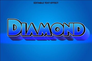 Elmas düzenlenebilir metin efekti 3 Boyut kabartması modern biçimi