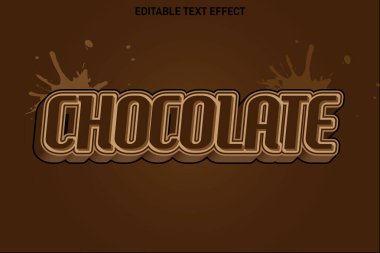 Çikolata düzenlenebilir metin efekti 3 Boyut kabartması basit biçimi