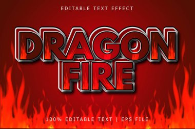 Ejder Ateşi Düzenlenebilir Metin Efekti 3 Boyut kabartması modern biçimi