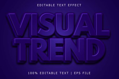 Görsel eğilim düzenlenebilir metin efekti 3 Boyut kabartması basit biçimi