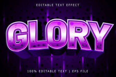 Glory Düzenlenebilir Metin Efekti 3 Boyut Kabartma Modern Biçim