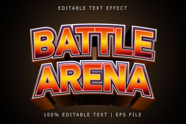 Battle Arena Düzenlenebilir Metin Efekti 3 Boyut Kabartma Modern Biçim