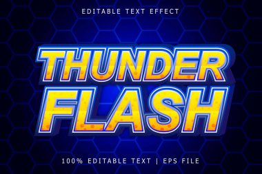 Thunder Flash Düzenlenebilir Metin Efekti 3 Boyut Kabartma Modern Biçim