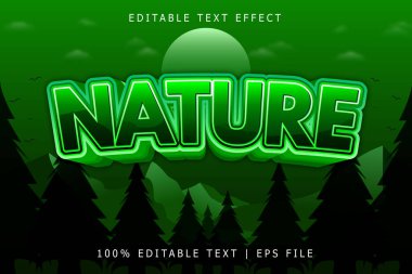 Doğa Düzenlenebilir Metin Efekti 3 Boyut Kabartma Modern Biçim