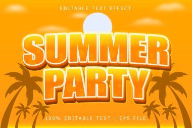 Yaz Partisi Düzenleme Efekti 3 Boyut Kabartma Modern Biçim