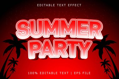 Yaz Partisi Düzenleme Efekti 3 Boyut Kabartma Modern Biçim