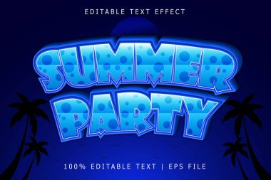 Yaz Partisi Düzenleme Efekti 3 Boyut Kabartma Modern Biçim