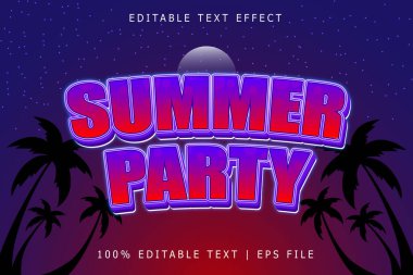 Yaz Partisi Düzenleme Efekti 3 Boyut Kabartma Modern Biçim