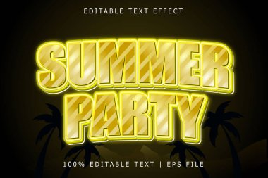 Yaz Partisi Düzenleme Efekti 3 Boyut Kabartma Modern Biçim