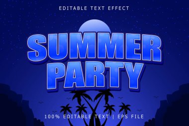 Yaz Partisi Düzenleme Efekti 3 Boyut Kabartma Modern Biçim