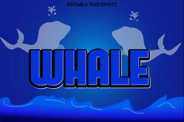 stock vector Whale editable Text effect 3 Dimension emboss modern style