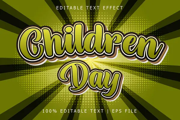 stock vector Children Day Editable Text Effect 3 Dimension Emboss Modern Style