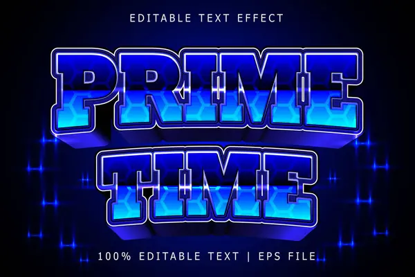 stock vector Prime Time Editable Text Effect 3 Dimension Emboss Modern Style