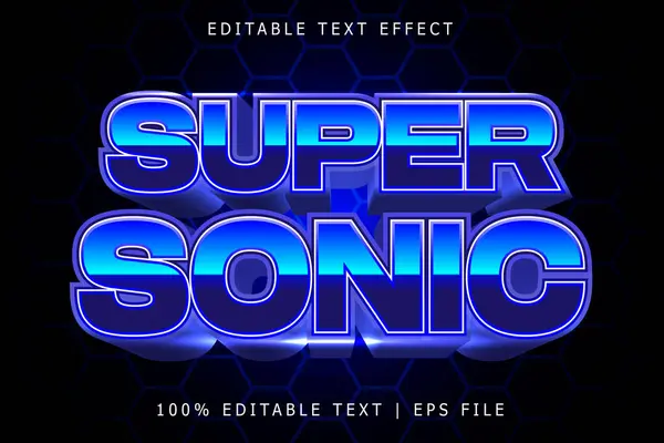 stock vector Super Sonic Editable Text Effect 3 Dimension Emboss Modern Style