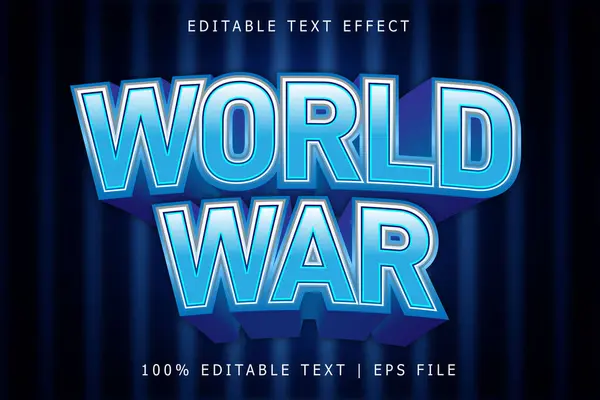 stock vector World War Editable Text Effect 3 Dimension Emboss Modern Style