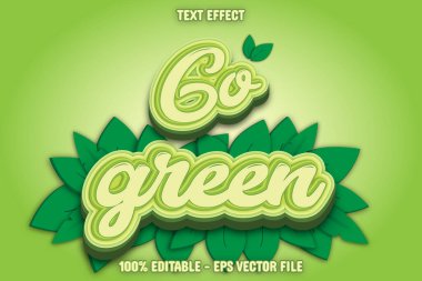 Bastır Yeşil Metin Efekti 3d Kabartma Biçimi Tasarımı