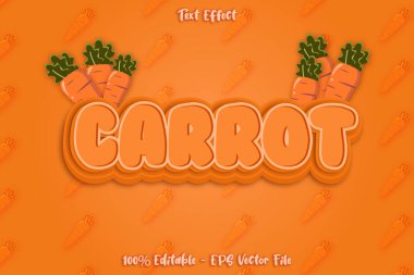 Havuç Düzenlenebilir Metin Efekti 3d Kabartma Biçimi Tasarımı