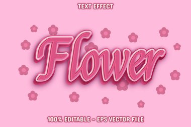 Çiçek Düzenlenebilir Metin Efekti 3d Kabartma Biçimi Tasarımı