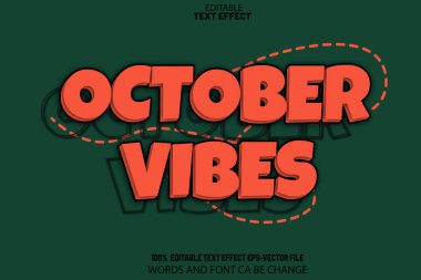 Ekim Vibes Düzenlenebilir Metin Efekti 3B Çizgi Film Biçimi