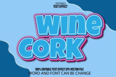 Şarap Mantarı Düzenlenebilir Metin Efekti Çizgi Film Biçimi