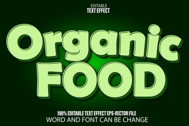 Organik Gıda Düzenlenebilir Metin Efekti Çizgi Film Biçimi