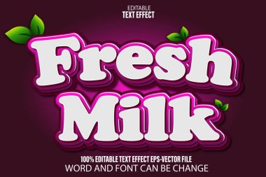 Taze Süt Düzenlenebilir Metin Efekti Düz Gradyan Biçimi