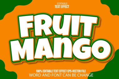 Meyve Mangosu Düzenlenebilir Metin Efekti Çizgi Film Biçimi