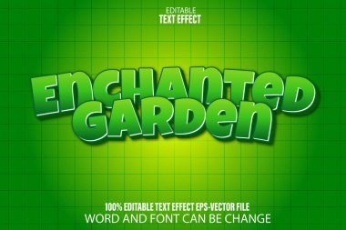 Büyülü Bahçe Düzenlenebilir Metin Efekti Çizgi Film Biçimi