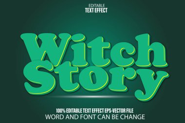 Cadı Hikayesi Düzenlenebilir Metin Efekti Çizgi Film Biçimi