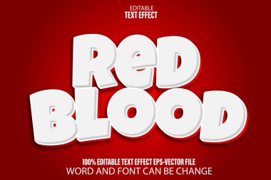 Kırmızı Kan Düzenlenebilir Metin Efekti Düz Gradyan Biçimi