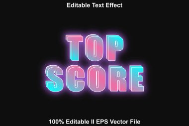 Üst Puan Düzenlenebilir Metin Efekti 3d Kabartma Neon Biçimi