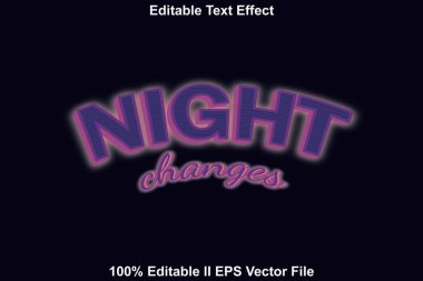 Gece Metni Değiştirir Efekti 3d Kabartma Neon Biçimi