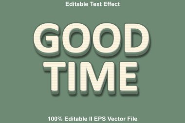 İyi Zaman Düzenlenebilir Metin Efekti 3d Kabartma Vintage Biçimi