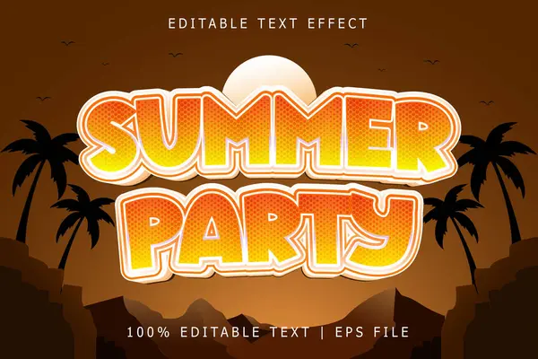 Yaz Partisi Düzenleme Efekti 3 Boyut Kabartma Modern Biçim